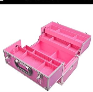 SHANY makeup case, pink and silver in color. Gently used (pictures included).